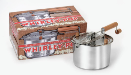 THE GENUINE WHIRLEY-POP STOVETOP POPCORN POPPER HAND CRANK WABASH VALLEY  FARMS