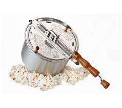 Genuine Whirley Pop Popcorn Maker Aluminum Stove Top Popper With Hand Crank